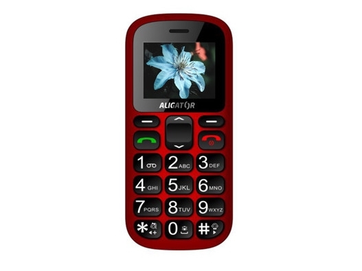 A321 Senior, Menu, Dual Sim, 160 X 128 Pixel, 800 Mah, Rød fra Aligator