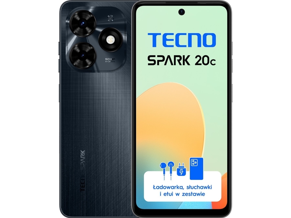 Mobile Spark 20c 16,8 Cm (6,6&quot ) Dual Sim Android 13 4g Usb Type C 8 Gb 128 Gb 5000 Mah Sort fra Tecno