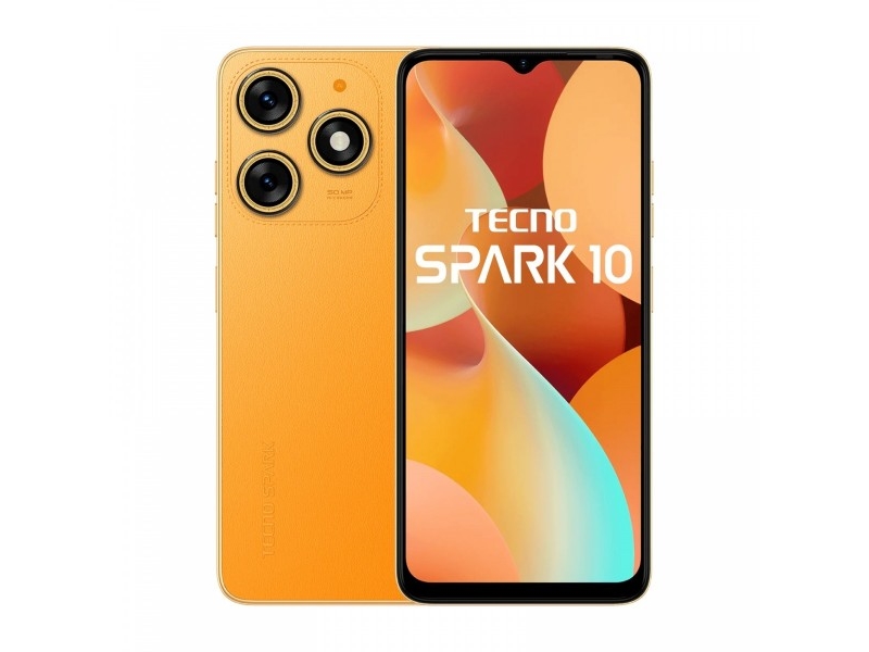 Mobile Spark 10 16.8 Cm (6.6&quot ) Dual Sim Android 13 4g Usb Type C 8 Gb 128 Gb 5000 Mah Orange fra Tecno