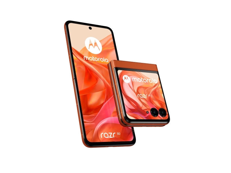 Razr 50, 17,5 Cm (6.9"), 8 Gb, 256 Gb, 50 Mp, Android 14, Orange fra Motorola