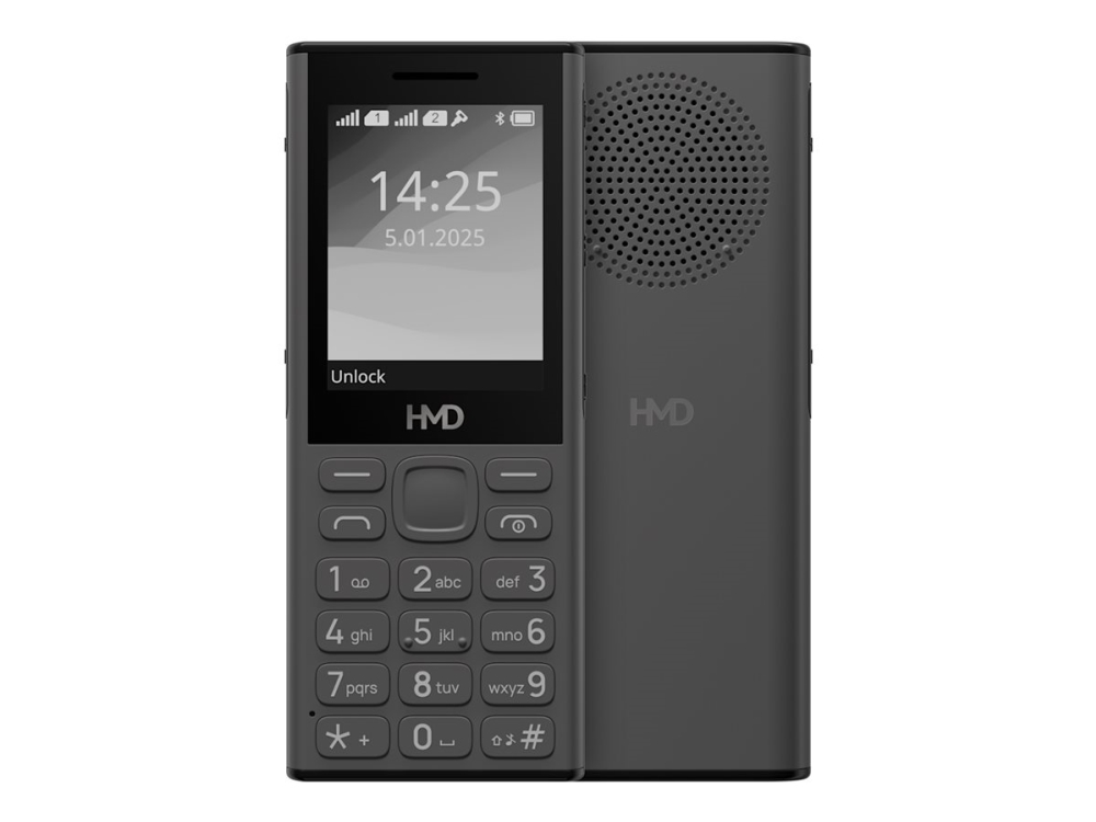 Hmd 130 Music   Funktionstelefon   Dual Sim   Ram 8 Mb   Intern Hukommelse 16 Mb   Microsd Slot   Mørkegrå fra Hmd Global