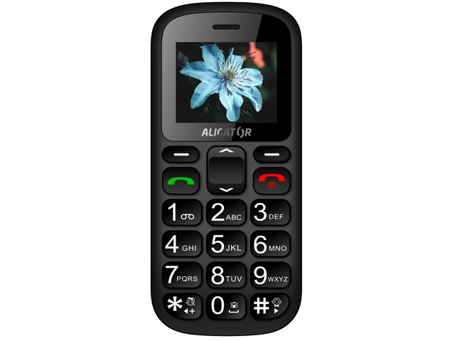 A321 Senior, Menu, Dual Sim, 160 X 128 Pixel, 800 Mah, Sort, Grå fra Aligator