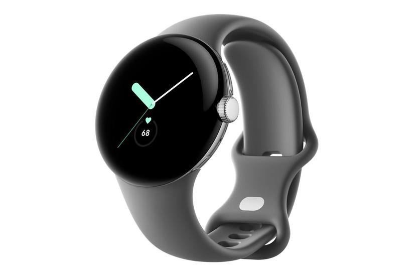 Pixel Watch   Poleret Sølv   Smart Ur Med Bånd   Trækul   32 Gb fra Google